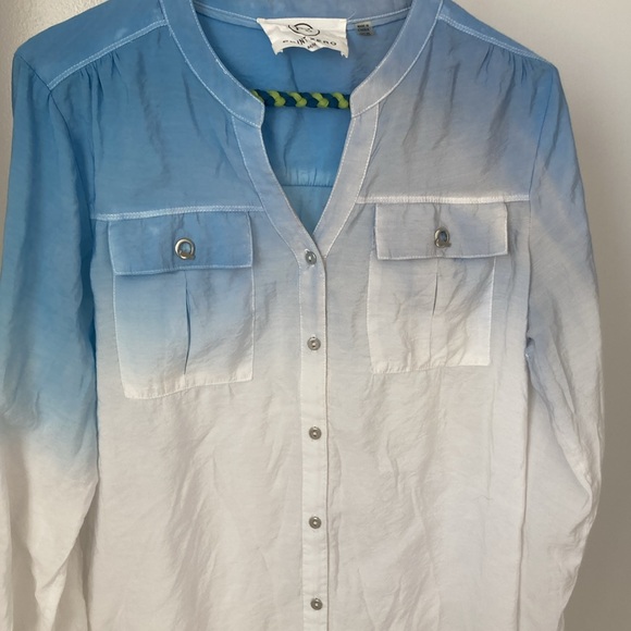 Adjustable button up blouse from point zero with an ombré colour tone - Picture 3 of 4